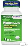 GenCare - Mucus Relief DM (150 Count Value Bottle) Dextromethorphan HBr 20mg Guaifenesin 400mg | Generic Mucus Relief DM | Immediate Release Uncoated Cough & Mucus Expectorant Pill
