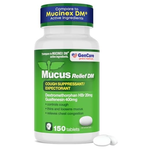 GenCare - Mucus Relief DM (150 Count Value Bottle) Dextromethorphan HBr 20mg Guaifenesin 400mg | Generic Mucus Relief DM | Immediate Release Uncoated Cough and Mucus Expectorant Pills