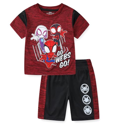 Marvel Spidey and His Amazing Friends Boys 2 Piece Short Sleeve T-shirt and Shorts Set for Toddler to Big Kids