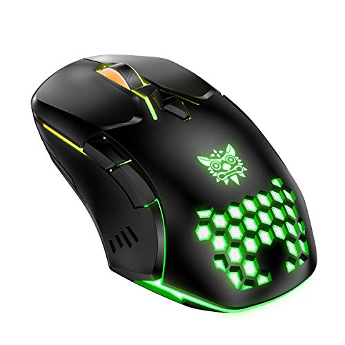 ONIKUMA Gaming Mouse Wired USB Optical Computer Mice with RGB Backlit, 6 Programmable Buttons, 6400 dpi Optical Sensor, Ergonomic Gaming Mice for PC Laptop Windows Mac