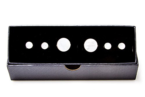 MRCUFF Mother of Pearl Cufflinks and Studs Tuxedo Set in a Presentation Gift Box & Polishing Cloth2