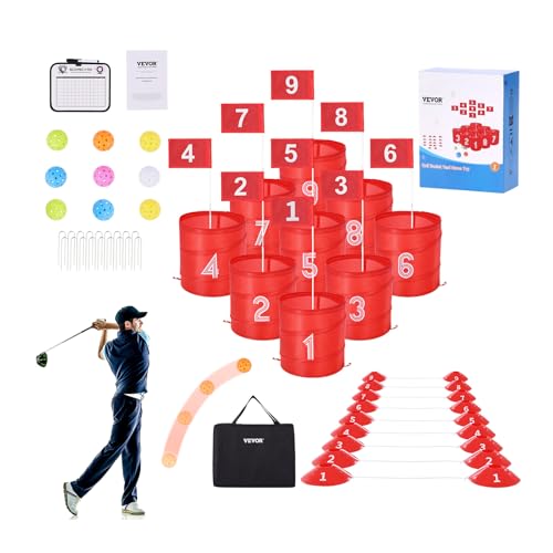 VEVOR Jeu de golf pour jardin, terrain de golf à 9 trous, jeux d'exercices pour le golf dans le...
