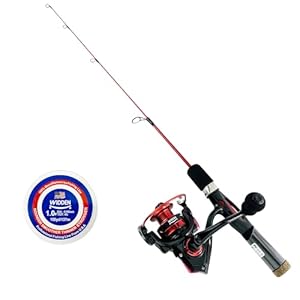 Ice Fishing Rod and Reel Combo, 27″ Medium Light Spinning Ice Fishing Pole, Ice Fishing Gear with Tackle Box Kit Fishing Line Fishing Lures for Saltwater Freshwater Trout Bass Walleye