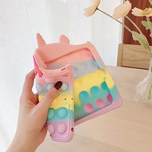 Pink Unicorn Case For Ipad Pro 12.9 Case 5Th/4Th/3Rd Gen 2021/2020/2018,3D Kawaii Cute Pop Push Bubble Kickstand Unicorn Kids Girls Boys Women Soft Case With Lanyardand And Keychain (Pink Unicorn) #TOP5
