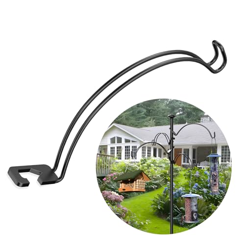 AshKiz Shepherds Hook Add On Arm, Shepherds Hook Arm, Shepherds Hooks Arm Can Doubles Hanging Space, Fits on Shepherds Hooks or Standard Pole Between 0.4 in to 0.79 in Diameter