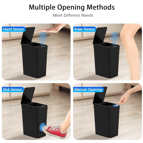 3-Pack-Automatic-Small-Bathroom-Trash-Can-with-Lid-25-Gallon-Touchless-Garbage-Can-Motion-Sensor-Smart-Trash-Bin-Slim-Dog-Proof-Trashcan-Waterproof-Wastebasket-for-Bedroom-Office-Kitchen-Black
