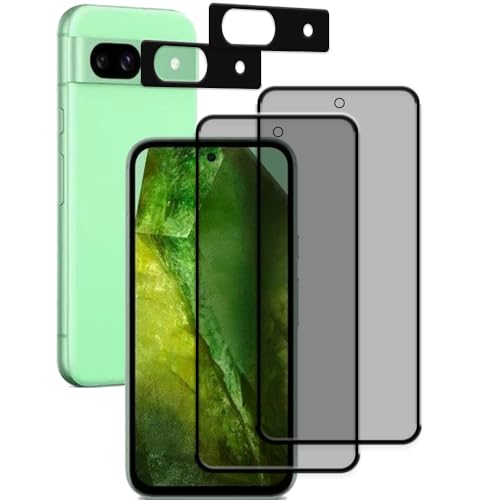 HUAKE �`�����h�~ ���Y�Ɏq�f�ސ� Google Pixel 8a �p �̂������h�~ �K���X�t�B���� �����K���X �v���C�o�V�[ �t�B���� ��ʃt�B�����y�K���X�t�B����(2��) +�J�����t�B���� (2��) �z