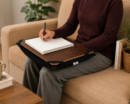 Image of Lap Board for Study | Home | Dining | Office | Laptop | Computer Desk | Reading & Writing | Multi-Purpose | Made in India | (WENGE, Cushion PAD 14X18 WENGE)