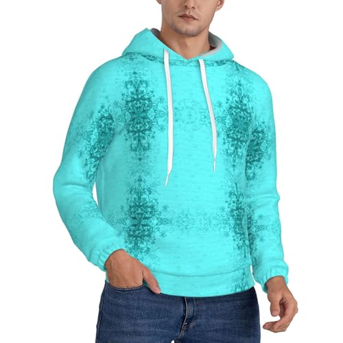 Sweat à capuche bleu sarcelle homme pour rester au chaud sans vêtement lourd