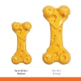 Nylabone Dura Power Chew, Extreme Kauknochen mit Geschmackslöchern, Käsegeschmack, für mittelgroße Hunde bis 16kg, Medium
