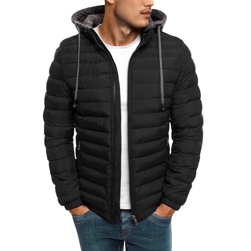 Chaqueta ligera de invierno para hombre, acolchada, plegable, con aislamiento y cremallera.