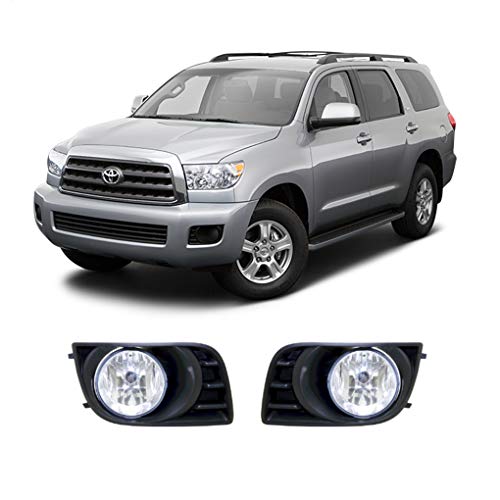 Concept Fog Lights for 2008-2016 Toyota Sequoia Fog Lights Lamp with Assembly Set L&R Side (With Halogen Bulbs)