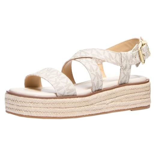 Michael Kors Women's Lynn Espadrille Sandal, Vanilla, 6.5