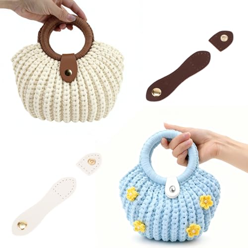 22 Sets Pu Leather Snap Buckles, 10 Colors Leather Snap Button Closure, Sew On Purse Closure Fasteners for Wallet Bag Notebook Making DIY Craft