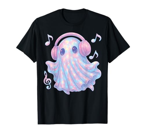 Fantasma Bonita Auriculares música Kawaii Pastel Chicas 90 Camiseta
