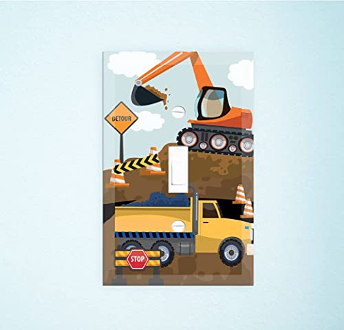 Create-A-Mural LS-B Truck Boys Room Light Switch Cover Plate Kids Decorative Tractor Nursery Teen Toddler Room Decor Bedroom Bathroom Playroom thumb #1