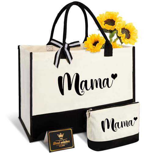 Image of Mama Bag Tote New Mom Gifts, Mom to be Gifts for Mommy Birthday Mothers Day | Large Capacity,Easy to Clean and Reusable, Waterproof Coating, Hospital Bag Essentials, New Mom Care Package