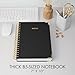 Aesthetic Thick Spiral Notebook Journal For Women in B5 Format - Stylish Linen Hardcover College Ruled Note Book w 300 Lined Pages - Cute Supplies For Bible Study & Staying Organized at Work or School