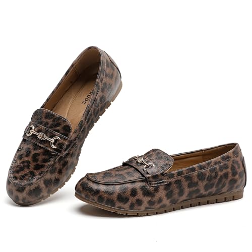 Image of BGSTGUDS Women's Wide Loafers Shoes Cute Dressy Shoes Ladies Comfort Slip Ons Work Shoes
