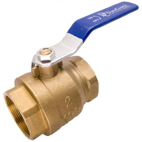 2" Brass Ball Valve - Full Port 600WOG for Water, Oil, and Gas with Blue Handle Cover