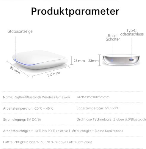 Gateway Zigbee y Bluetooth Modo Dual AVATTO para App Smart Life y Tuya 7