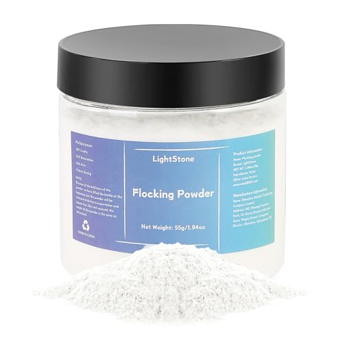 55g Flocking Powder - Velvet Fibers - Flocking Powder for Crafts/Taba Squishy/Nails Art/Doll Decorations/DIY Scenery (White)
