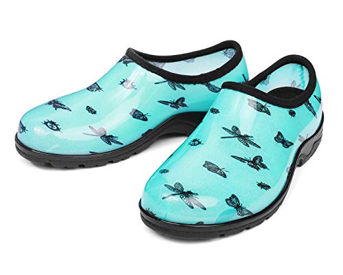 Dksuko Women's Rain Boots Waterproof High Top Rain Shoes With Lace Up Anti-Slip Garden Shoes (Navy Blue, 7) #TOP3