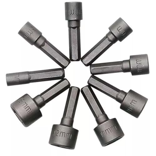 Kit Jogo Pontas Bits Soquete Canhão Sextevado 5 a 13mm Parafusadeira 9 Peças