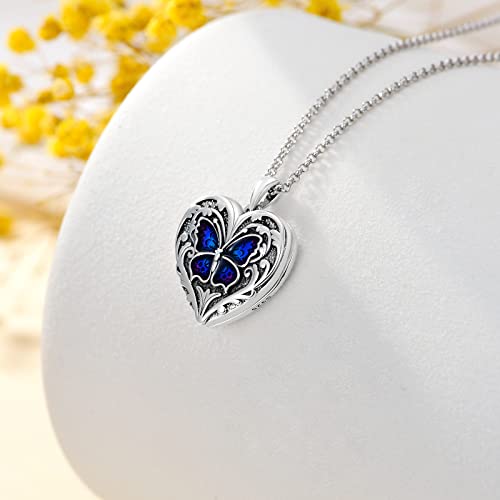 SOULMEET Personalized Vintage Sunflower/Butterfly/Bee Locket Sterling Silver/Gold Locket Necklace That Holds 1 or 2 Pictures Memorial Insects Photo Locket Custom Any Photo Healing Gift2