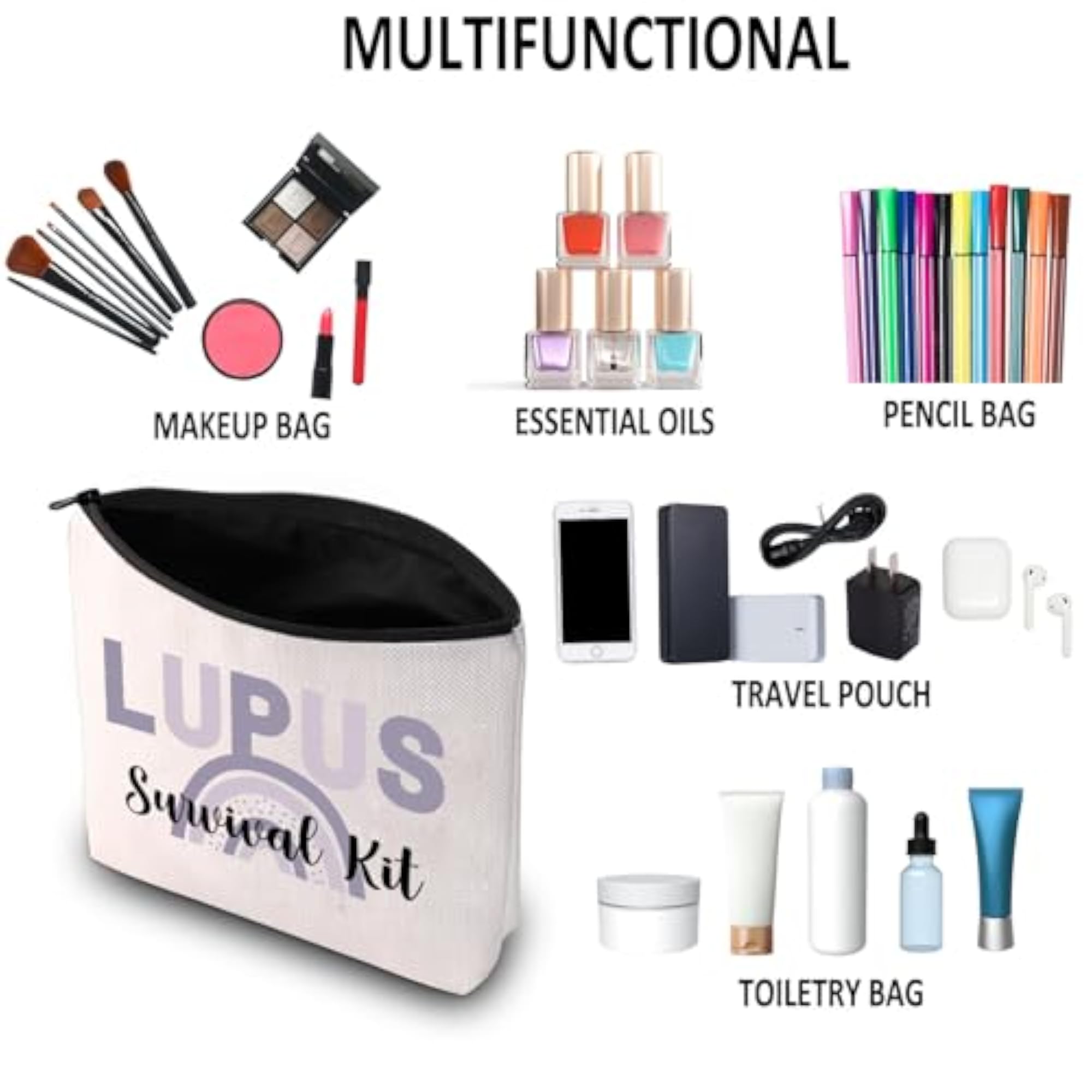 Lupus Awareness Makeup Bag, Gift for Chronic Illness Warriors
