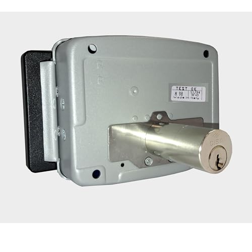 CISA - Serrure électrique à appliquer 111731502N7 - Serrure électrique CISA avec clé et bouton internes - Fonction de verrouillage par jour - Serrure de porte extérieure entrée 50 réglable - Main – vue 6