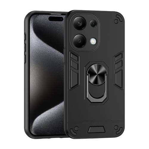 Image of amazon basics Kickstand Mobile Cover (360 Rotating Ring Holder) for Mi Redmi Note 13 Pro 5G (Black)