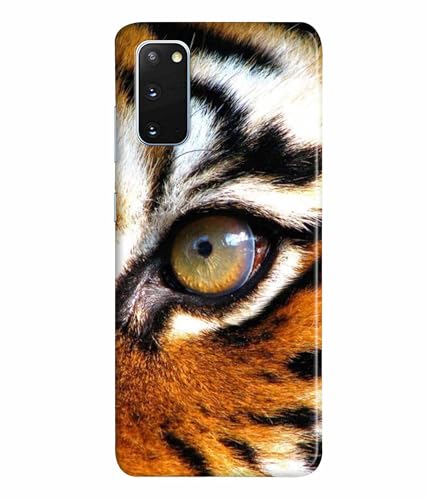 Image of Printed Hard Back Case Cover & Compatible for Samsung Galaxy S20 | Tiger Eyes (Multicolor) - D1185