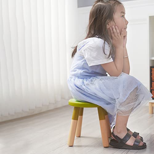 Ruyu 9 Inch Kids Solid Hard Wood Fruit Chair, Crafted Hand-Painted Wood With Assembled Four-Legged Sitting Stool, Bedroom, Playroom, Orange Furniture Stool For Toddler, Children, Boys, Girls(Orange) #TOP4
