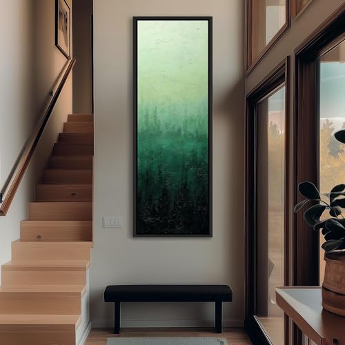Impression texturée de prestige toile encadrée dégradé vert fin - 3