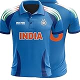 Cricket Jersey T-Shirt, Champions Trophy 2025, India Sports Team (US, Alpha, Large, Regular, Regular, Blue, India)