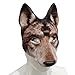 1Pcs Wolf Mask Halloween Half Face Wolf Mask Masquerade Masks for Halloween Christmas Carnival Cosplay Costume Accessories (Brown)