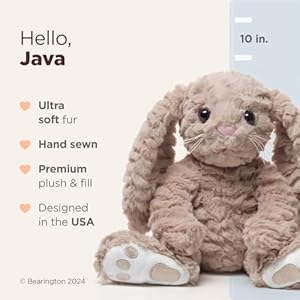 Bearington collection java easter bunny 10 inch stuffed animals bunny plush easther gifts for kids  urban country home decor