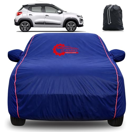 Image of 100% Waterproof Car Cover for Renault's kwid 2019-2026 Model | All-Weather, Dustproof & UV Protection | Heavy-Duty 3-Layer Fabric | Custom Fit with Mirror & Antenna Pocket | Navy Blue