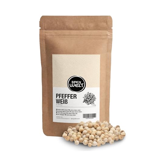 Spicy Welt Pimienta Blanca en Grano (100g) - Pimienta Blanca Entera Pura – para Salsas Claras, Pescados y Cremas | Picante, Aromática y Fina | 100% Natural & Sin Aditivos