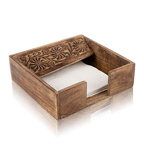 Dispensador de servilletas de papel de madera decorativo, organizador elegante para oficina, dormitorio, mesita de noche, tocador, encimera, baño, cocina, mesa de comedor, mesita de noche Cover