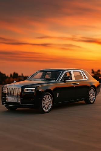 Image of DREAMY DEN Exclusive Alloy Metal Pull Back Die-cast Car 1:32 Roll Royce Phantom Diecast Metal Pullback Toy car with Openable Doors & Light, Music Boys Gifts Toys for Kids【 Silver 】