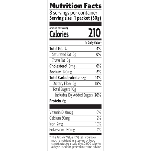 Nature's Path Organic Flax Plus Instant Oatmeal, 8 Packets, Non-GMO, 37g Whole Grains, 6g Plant Based Protein, with Heart Healthy Flax Seeds