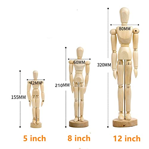 Manichino in legno, manichino da disegno, con