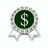 Dimensions : 3 x 3,8 cm Broche avec symbole de monnaie américaine, dollar américain, médaille de récompense, M, Métal