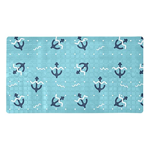 Alfombrillas antideslizantes para bañera Bennigiry azul de 15.7x27.9 pulgadas no tóxicas 2