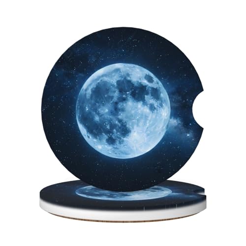 Portavasos para auto cerámico azul 2 piezas miniatura 1