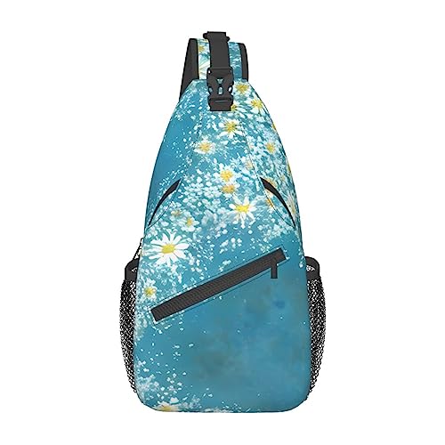 Sac à dos marguerites blanches et bleues pour soulager votre dos avec style au quotidien