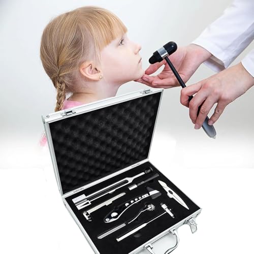 Zestaw do badań neurologicznych, 7-częściowy zestaw diagnostyczny do testowania wrażeń: Pinprick, nacisk dotykowy, temperatura i wibracje
