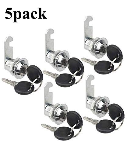 TOVOT 5 Pack 13/16â€ (20mm) Cabinet Keyed Cam Locks Tool Box Cabinet Locks w/CylinderÂ & Keysï¼ˆKeyed Differentï¼‰